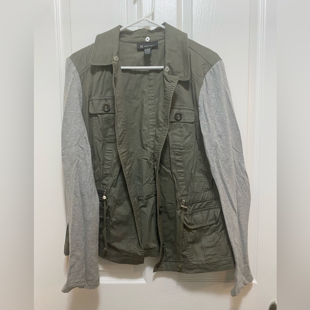 INC gray and sage green light jacket